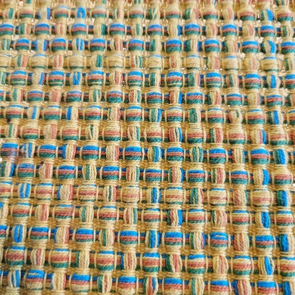 Pier 1 Yellow Orange Blue Weave 20 x 13 inch rectangular placemats |  Set of 6